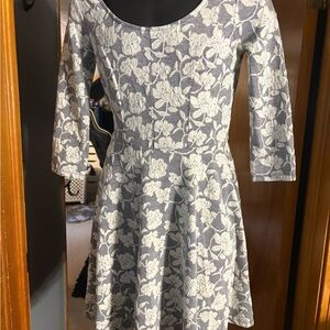 LC Lauren Conrad Navy Floral Knit